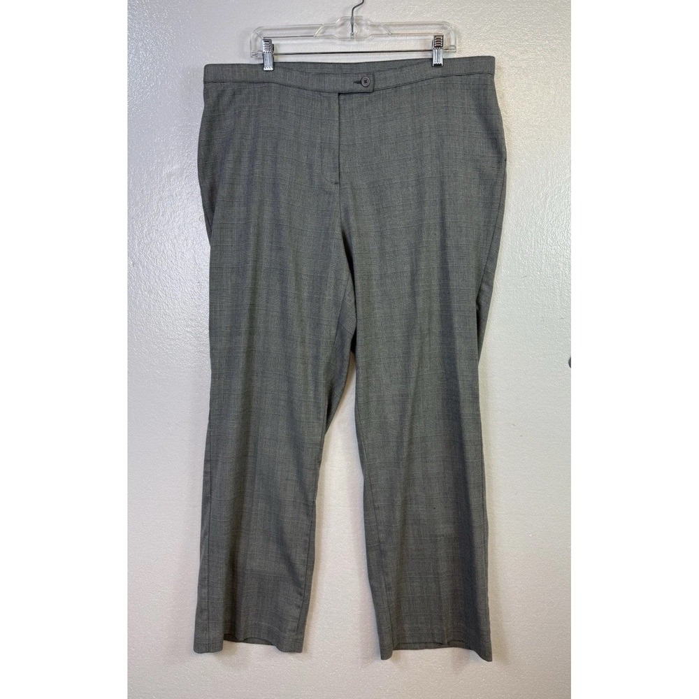 Kim Rogers Women's Plaid Dress Pants Sz 18W Gray Black Career Office Stretch